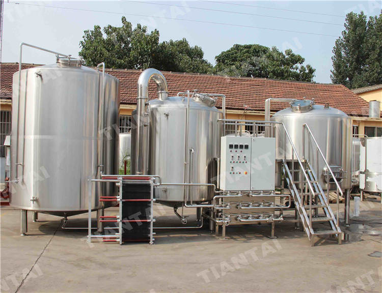 Sistema de microcervecería de 30 bbl, dos recipientes, sala de cocción, caja de Taiwán